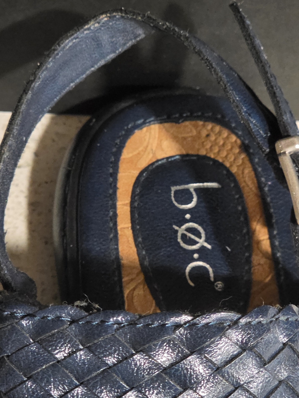 boc Navy Braided Thong Sandals - Picture 2 of 5